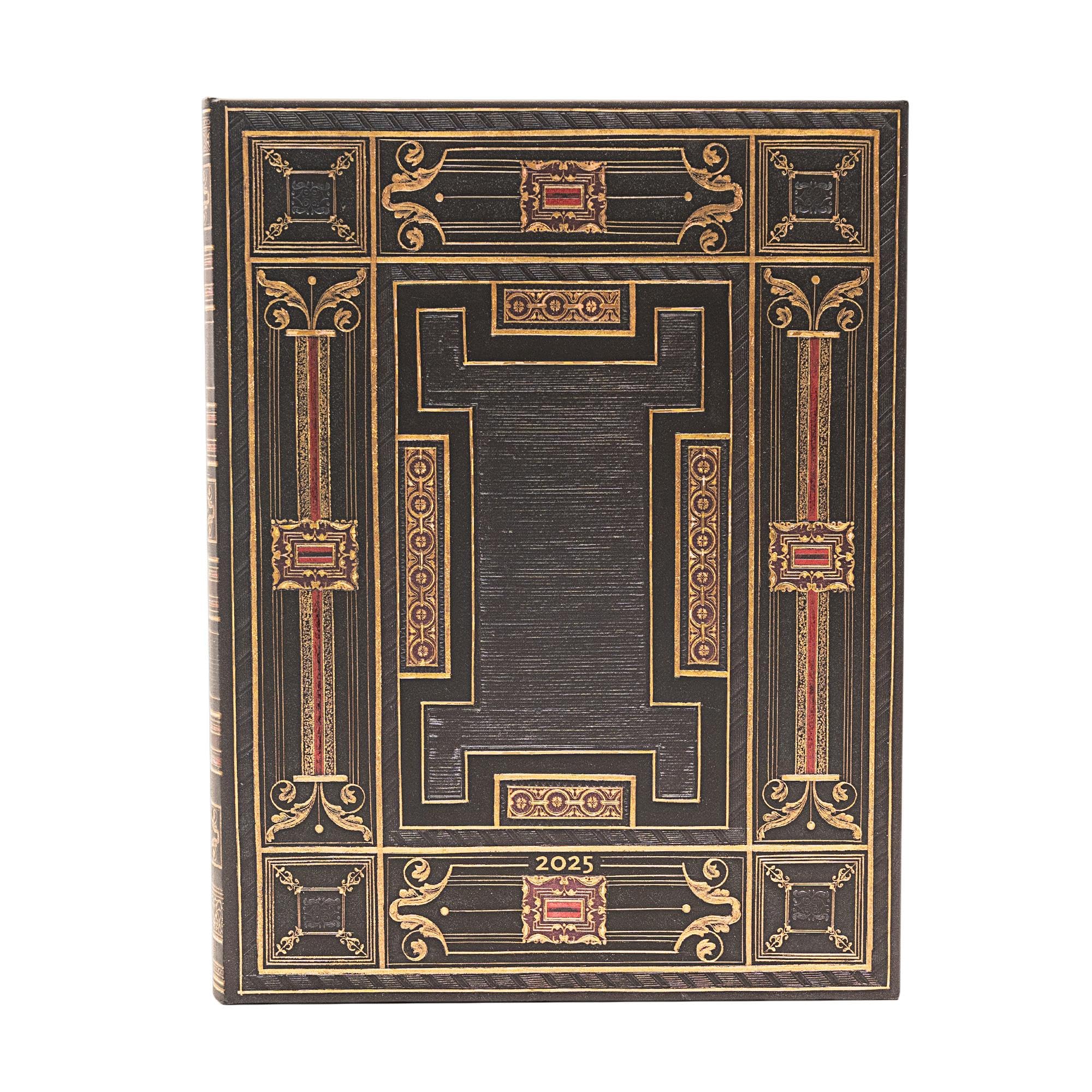 Kalendarz Paperblanks 2025 Onyx Ultra Dzienny: jeden dzień na stronie, zamykany na gumkę, Papier 80 GSM