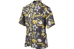 Wes and Willy Mens College Hawaiian Short Sleeve Button Down Shirt Vintage Floral
