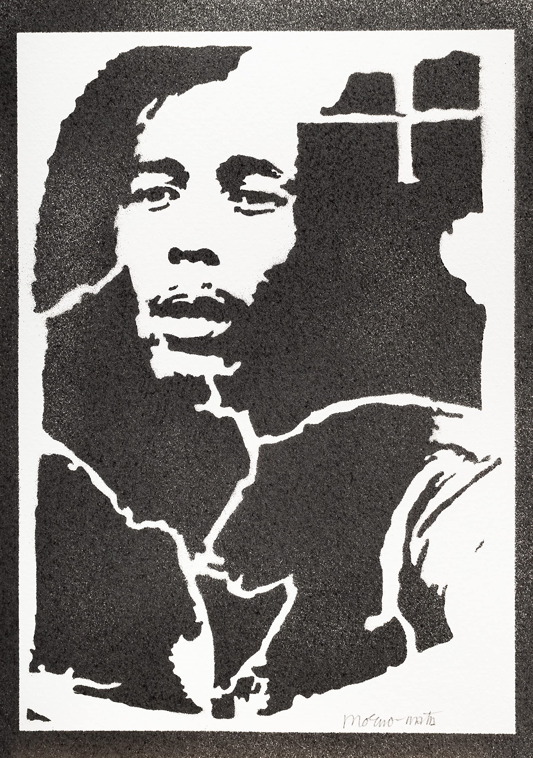 moreno-mata Real Handmade Graffiti Bob Mar... Music Poster Room Decor Home Wall Art Decoration Bedroom Gifts for Men and Women