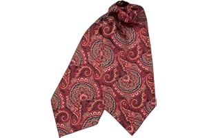 Elizabetta Men's 100% Silk Ascot Ties, Day Cravat Neckties, Handmade in Italy