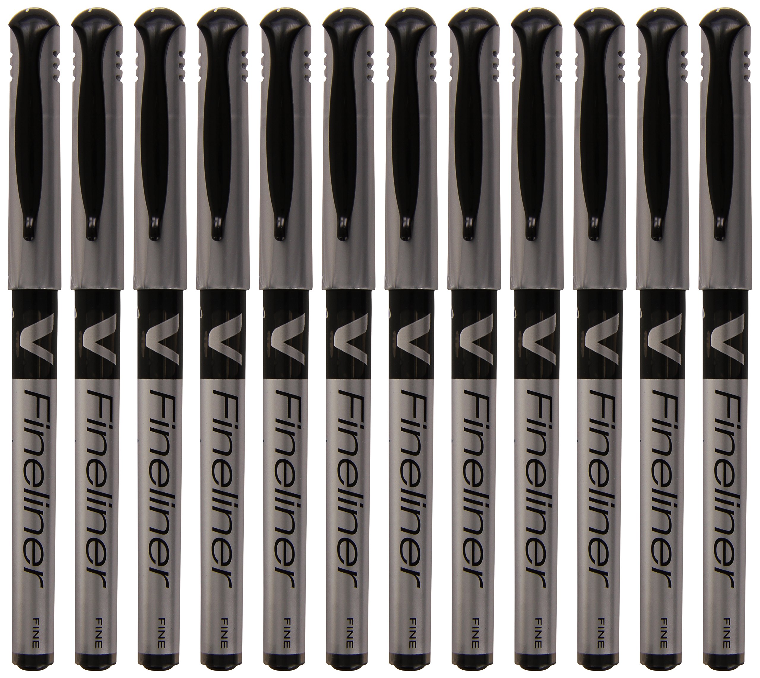 Pilot V Fineliner Liquid Ink 1.2 mm Tip - Black, Box of 12 — image 1