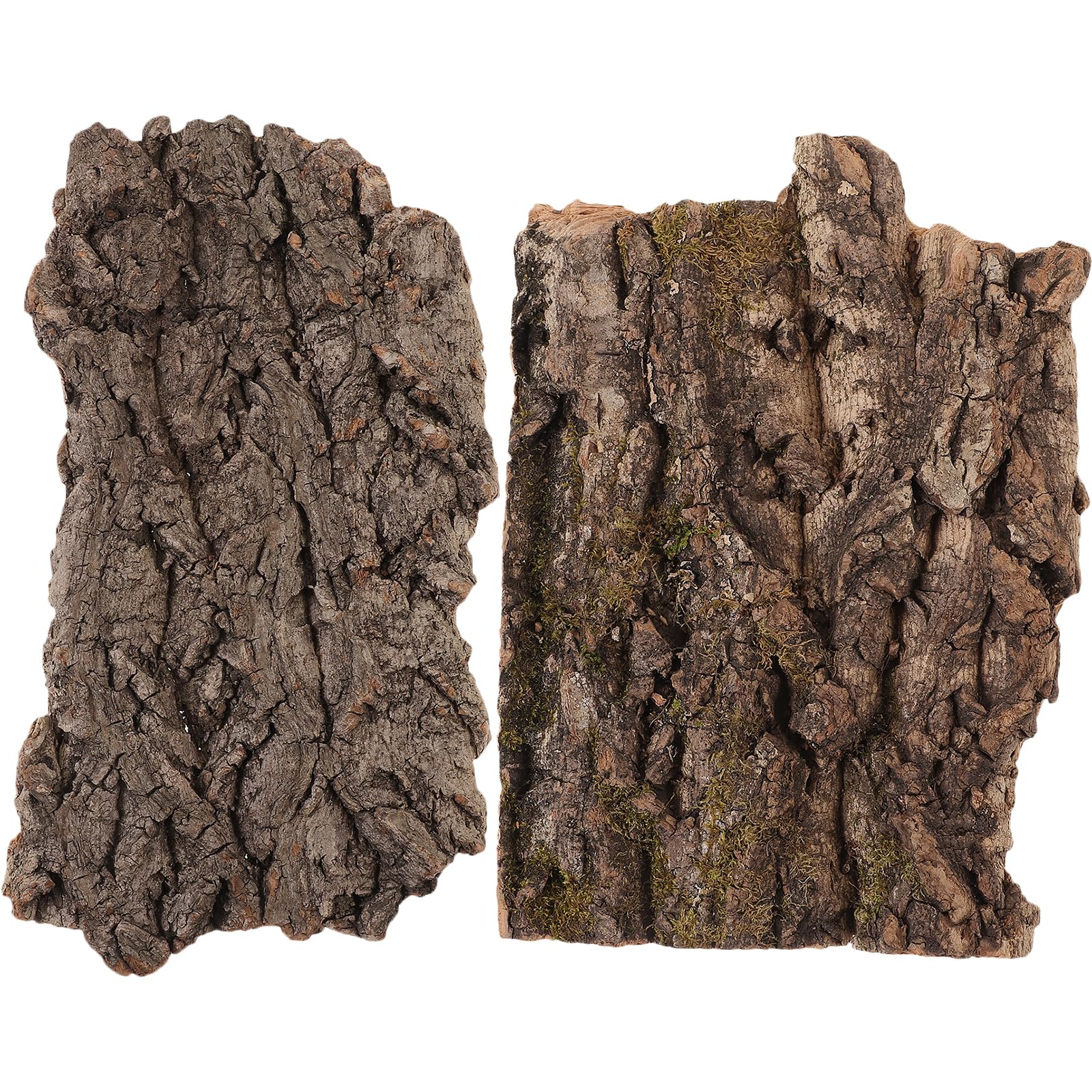 Sosoport 2PCS Reptile Cork Bark Climbing Bark Reptile Hideout Cork Bark for Terrarium Tree Bark for Beared Dragon 20 * 8CM