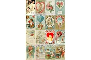 PAPER MOON MEDIA Valentine's Day Vintage Ephemera Card Images Collage Sheet for Altered Art, Scrapbooking, Design, Cards