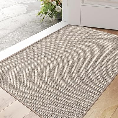 DEXI Indoor Door Mat 60x90 cm Non Slip Rubber Backing Beige