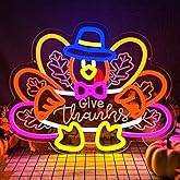 Turkey Neon Sign Thanksgiving Neon Sign Dimmable Thanksgiving Neon Light for Wall Decor Turkey Neon Light for Home Party Holiday Gift