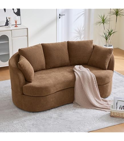 Amazon.com: KEIKI 74” Curved Loveseat Sofa, Curved Couches with 4