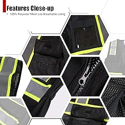 HATAUNKI High Visibility Reflection Black Mesh
