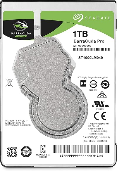 Seagate 1TB BarraCuda 2.5" ST1000LM049 HDD SATA 6Gb/s 128MB 7200RPM Laptop Drive