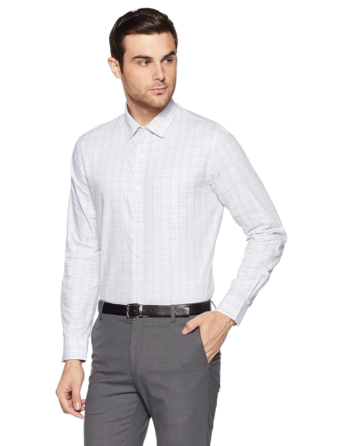 arrow men's checkered slim fit formal shirt