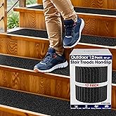 Outdoor Stair Treads Non Slip – 30" x 6" – 12-Pack Waterproof 80-Grit Grip Strips for Wooden Steps – Anti Slip & Anti Skid Step Treads – by STEPCORE
