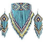 Native Style Seed Beads Beaded Choker Bib Statement Necklace