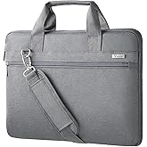 Voova Laptop Bag 13-14 Inch, 360° Protective Laptop Case Sleeve with Shoulder Strap Compatible with Macbook Air 13, MacBook Pro 13/14, Waterproof Computer Bag Slim Briefcase for Men Women, Grey