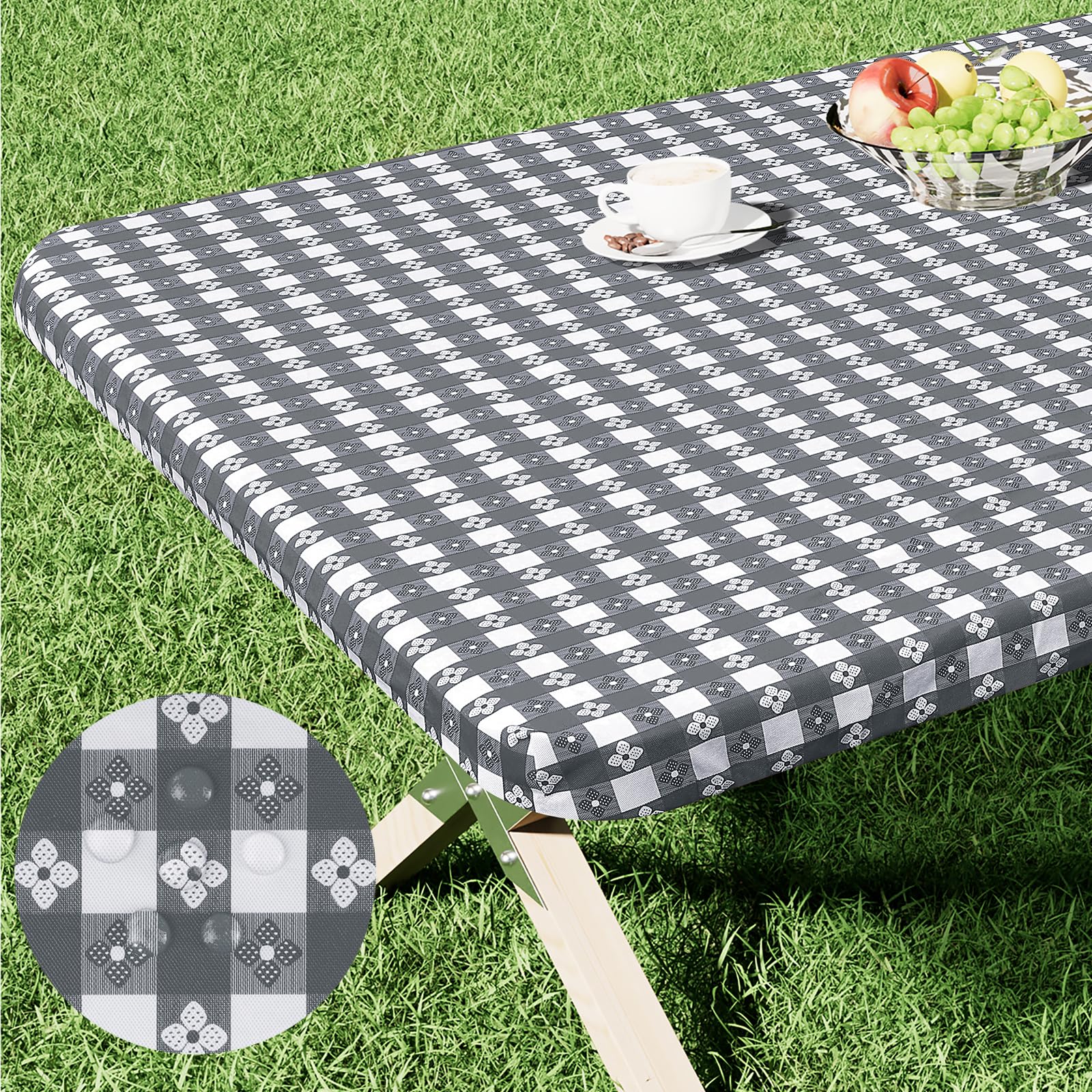 Spotjoy Rectangle Picnic Table Cloth, Waterproof