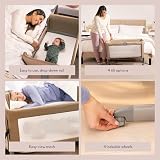 Graco Sweet2Sleep Bedside Bassinet Crib with 11 Heights 4 Tilt Oatmeal view 3