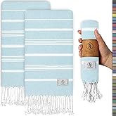 Ossano Decorative Bathroom Hand Towels - Thin & Quick Dry - Set of 2 (30" x 18") - for Bathroom & Powder Room - Multifunctional as - Towel Set for Bath, Kitchen Hand Towel, Face Cloth - Baby Blue