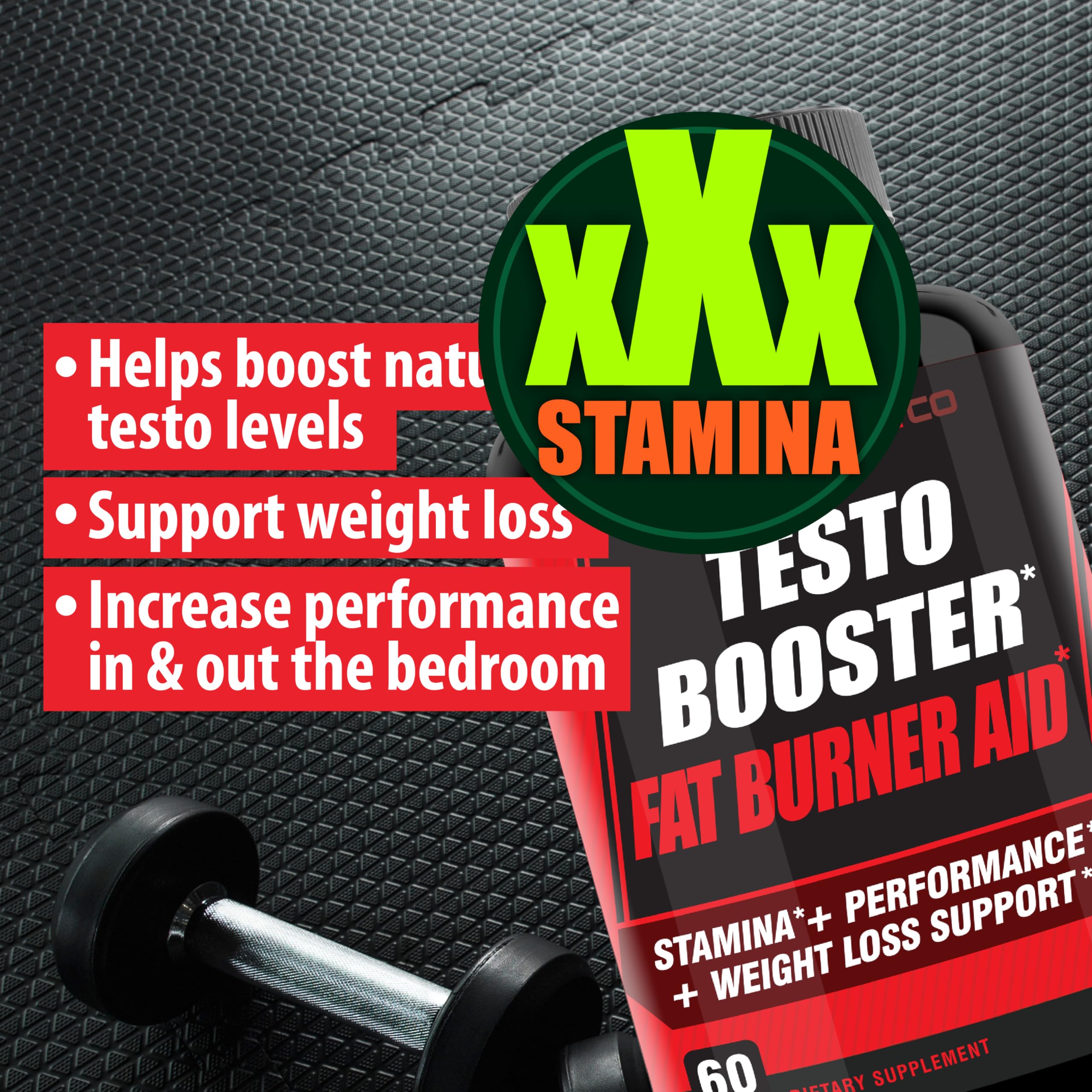 Natural Testosterone Booster for Men at Gym & Bedroom, Happy Wife, Happy Nights - Helps Boost Physical Performance, Restore Vitality and Support Weight Management - 60 Tablets