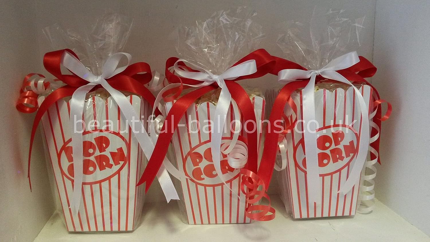30 Popcorn Boxes With 30 Clear Cellophane Bags (with twist ties