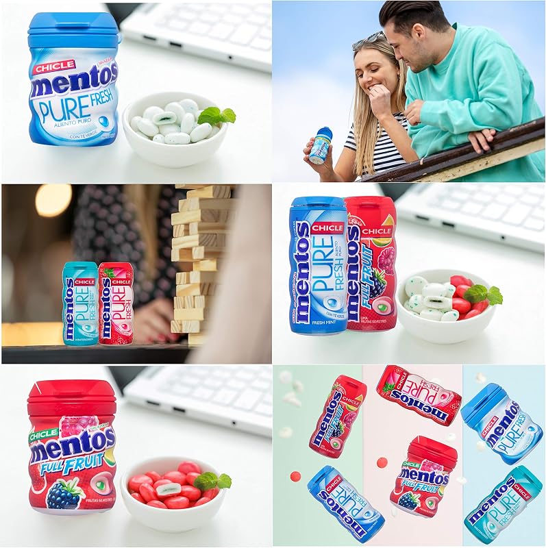 Pocket Chicle Fresa, Sin Azúcar - 10 unidades de 30 gr. (Total 300 gr.)