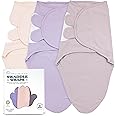 Bublo Baby Swaddles for Newborns - 3 Pack Organic Baby Swaddles for 0-3 Months - Baby Swaddle Sleep Sack - Infant Sleeping Swaddle Sack – Adjustable Swaddle Blanket Wrap Girl (Baby Pink-Lavender)