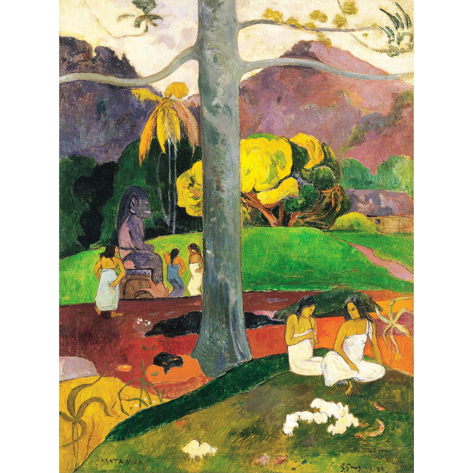 Paul Gauguin Mata Mua In Olden Times Large Wall Art Print Canvas Premium Poster Mural