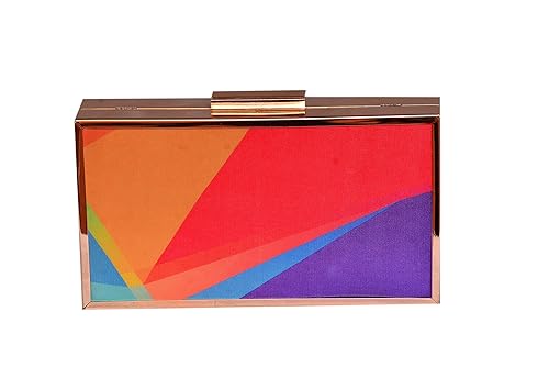 Sugarcrush Premium Rectangular Box Clutch With Top Clasp & Chain Strap For Women