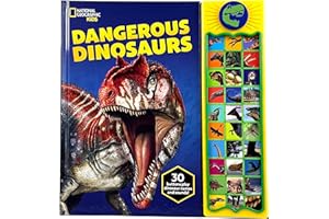 National Geographic Kids - Dangerous Dinosaurs 30-Button Animal Sound Book - Plays Dinosaur Names and Sounds - PI Kids