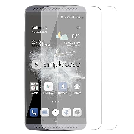 Simplecase Panzerglas passend zu Axon 7 , Premium Displayschutz , Schutz durch Extra Härtegrad 9H , Case Friendly , Echtglas 