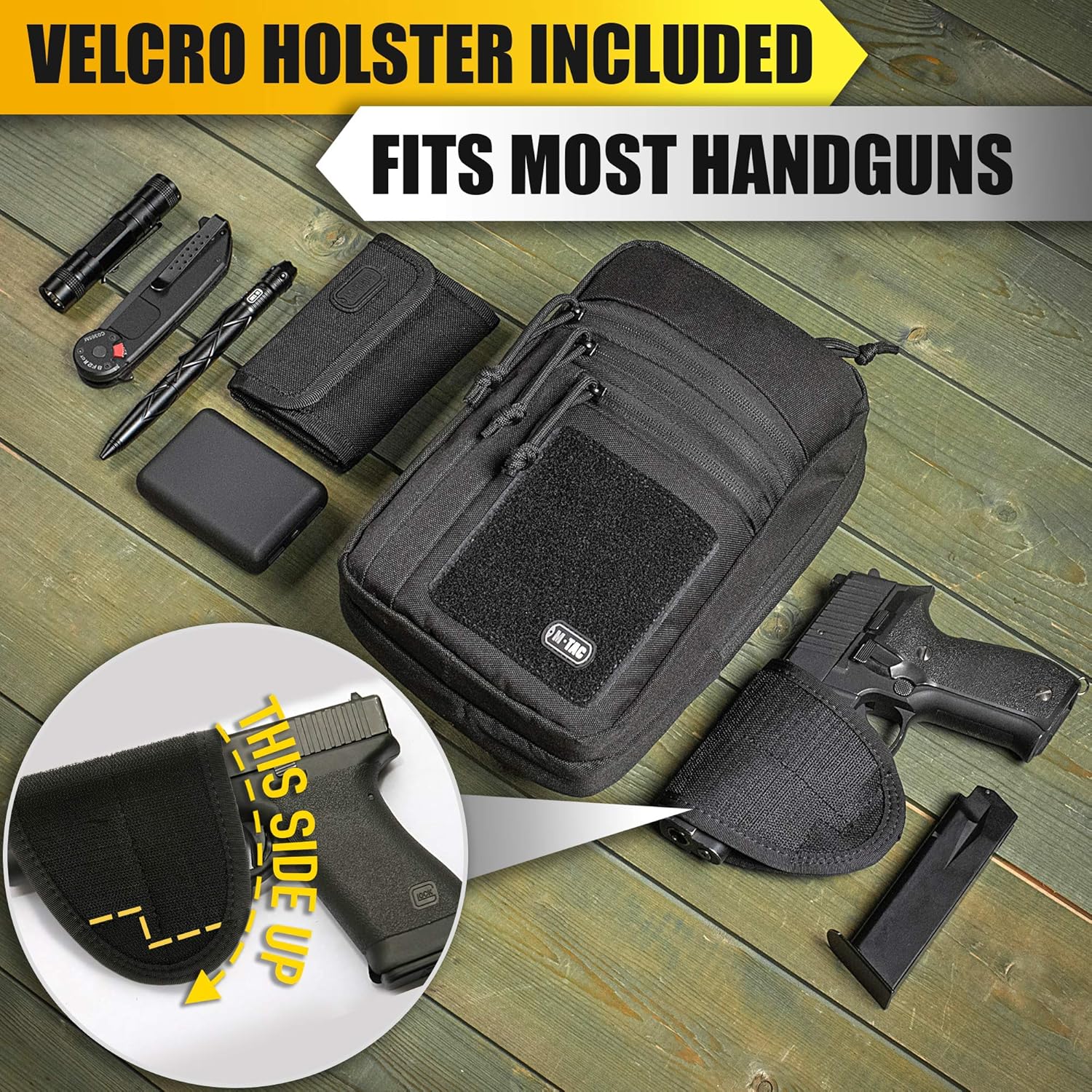 M-Tac Tactical Bag Shoulder Chest Pack with Sling for Concealed Carry of Handgun (Black) : Sports & Outdoors