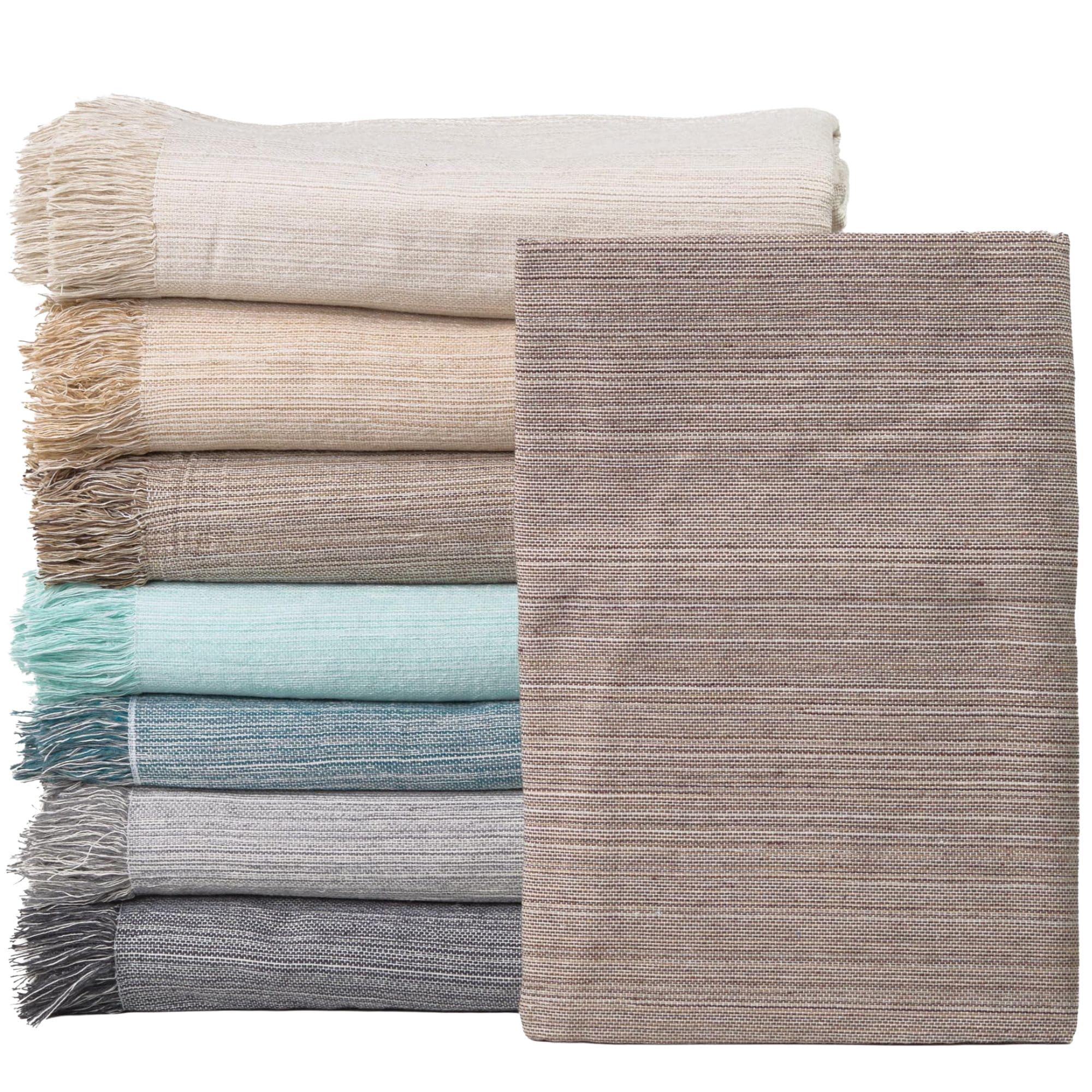Jarapa Home Multi-purpose Bedspread: Plaid Sofa Cover, Scarf for Sofas in Cotton. Made in Spain. Brown, 180 x 260 cm