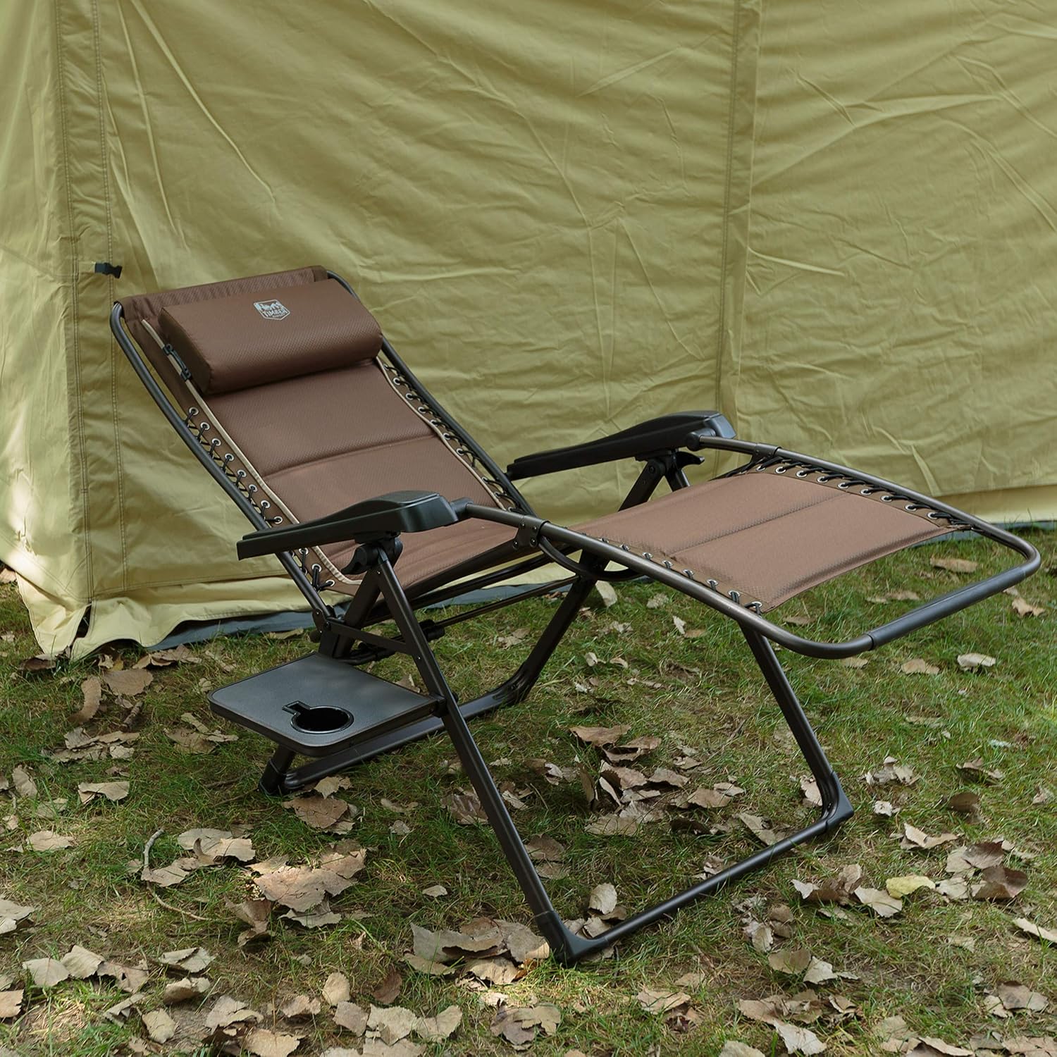 Timber Ridge Banyon Zero Gravity 350 lbs Weight Capacity Reclining Folding Patio Outdoor Lounge Chair, 22.0”W x 21.3”D x 44.1”H (LR-LGR063): Sports & Outdoors