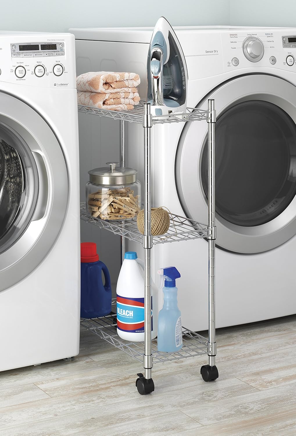 dryer shoe holder on Amazon Com Whitmor Supreme Laundry Cart And Versatile Storage Solution Chrome Home Kitchen