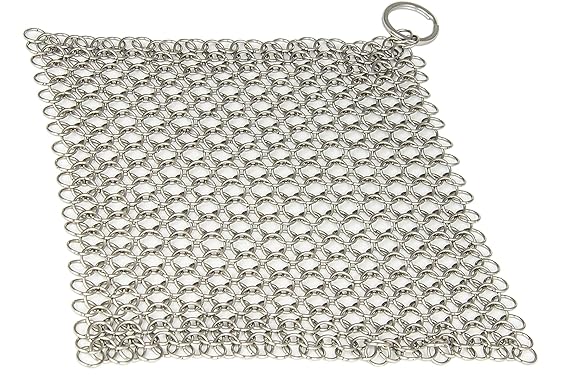 BlueFox Pfannenreiniger Edelstahl, Topfreiniger, Ringreiniger, Schrubber, Bratpfanne, Scrubber, Outdoor, Spülschwamm, Kettenf