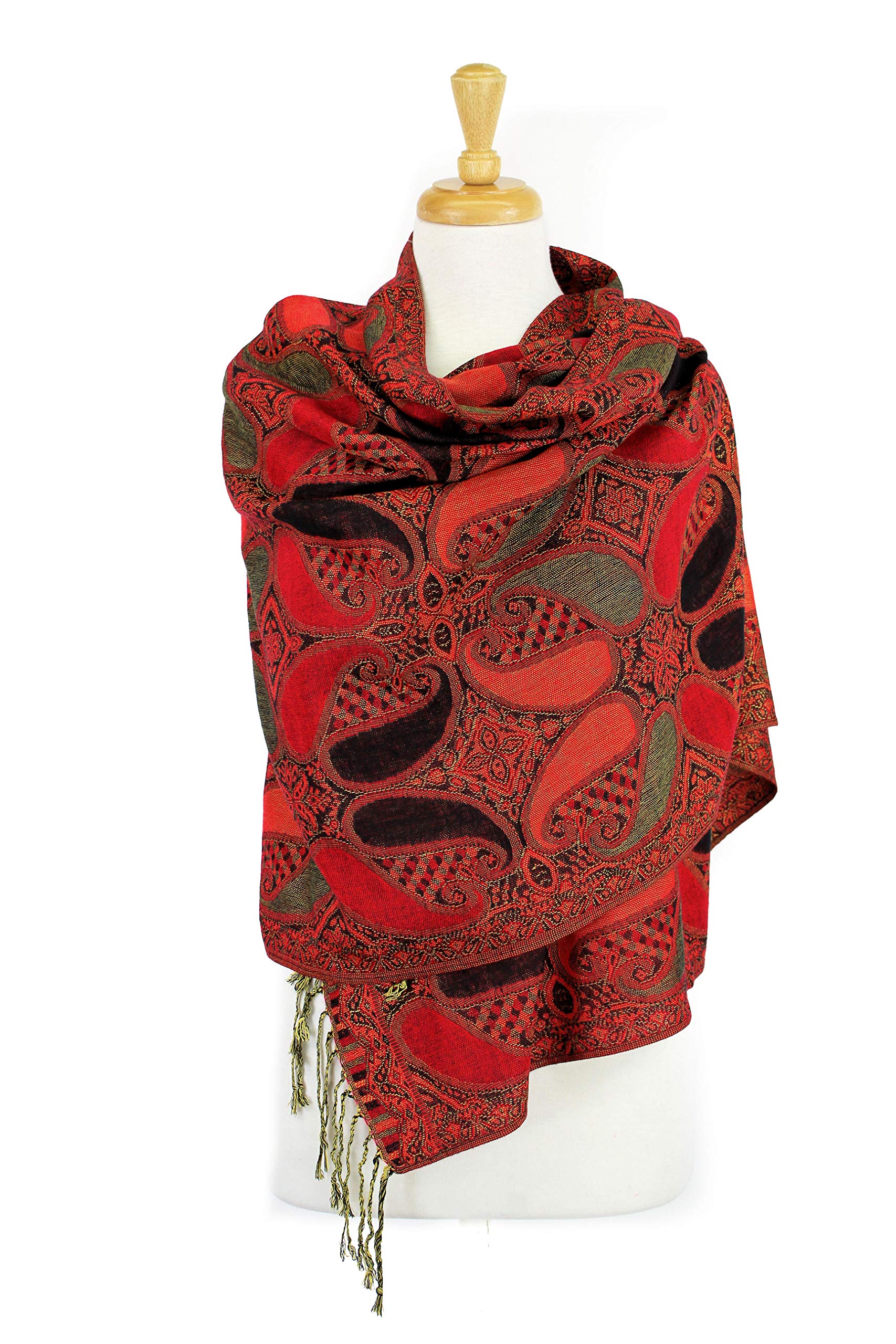 Paskmlna Paisley Pattern Tow Layered Woven Pashmina Shawl Scarf Wrap Stole Paskmlna Paisley Pattern Tow Layered Woven Pashmina Shawl Scarf Wrap Stole