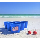Patriot Pong - 100% Made In USA! - Highest Quality Giant Yard Pong Game! - Great For The Beach, Camping, Tailgating, Backyard Cookouts, And More!