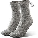 Alpaca Wool Diabetic Socks for Men Women Non Binding Wide Loose Fit Thick Warm Soft Seamless Moisture Breathable