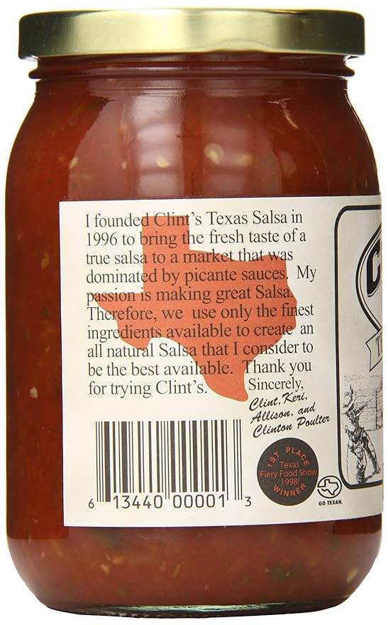 Amazon Com Clint S Texas Salsa Medium 16 Oz