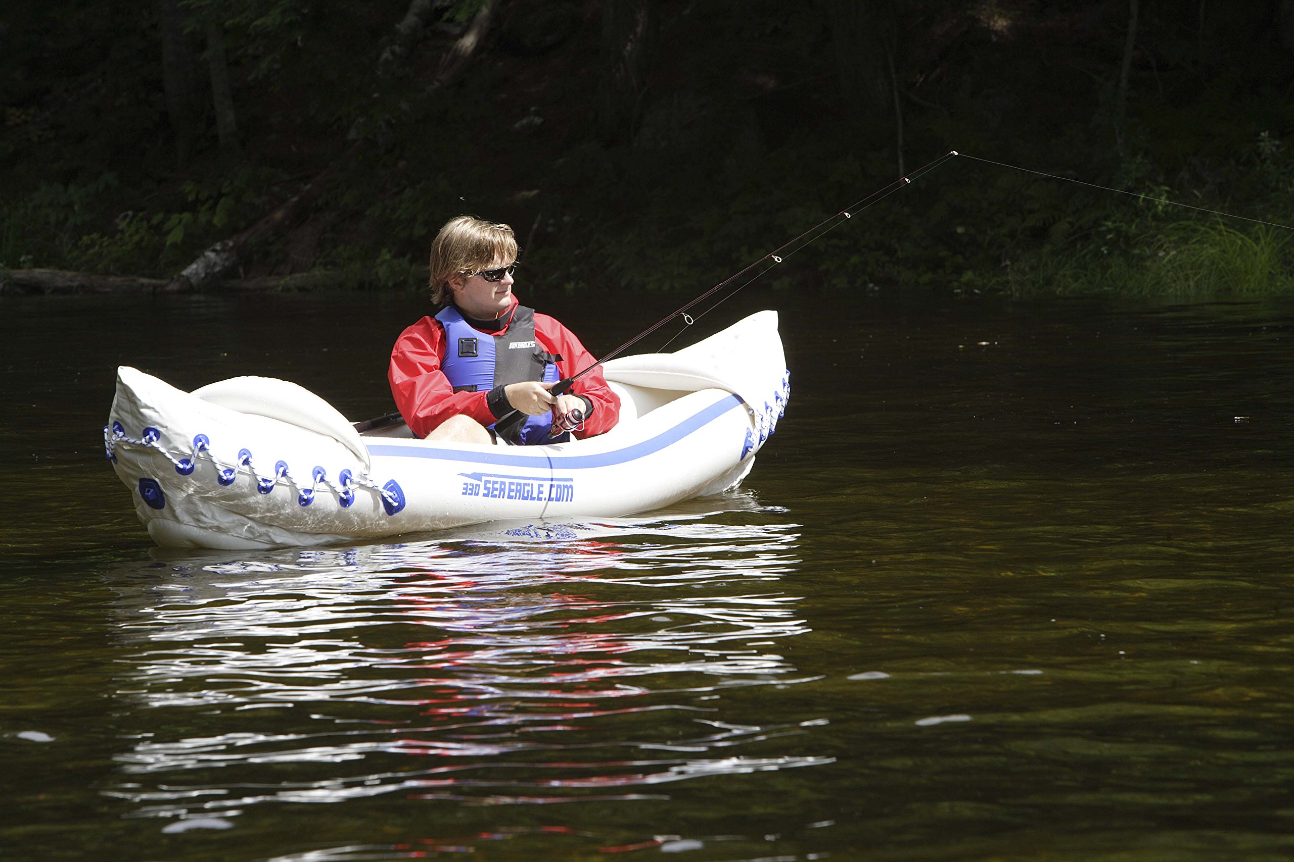 Sea Eagle 2 Person Inflatable Sport Kayak Canoe Boat with Pump and Oars