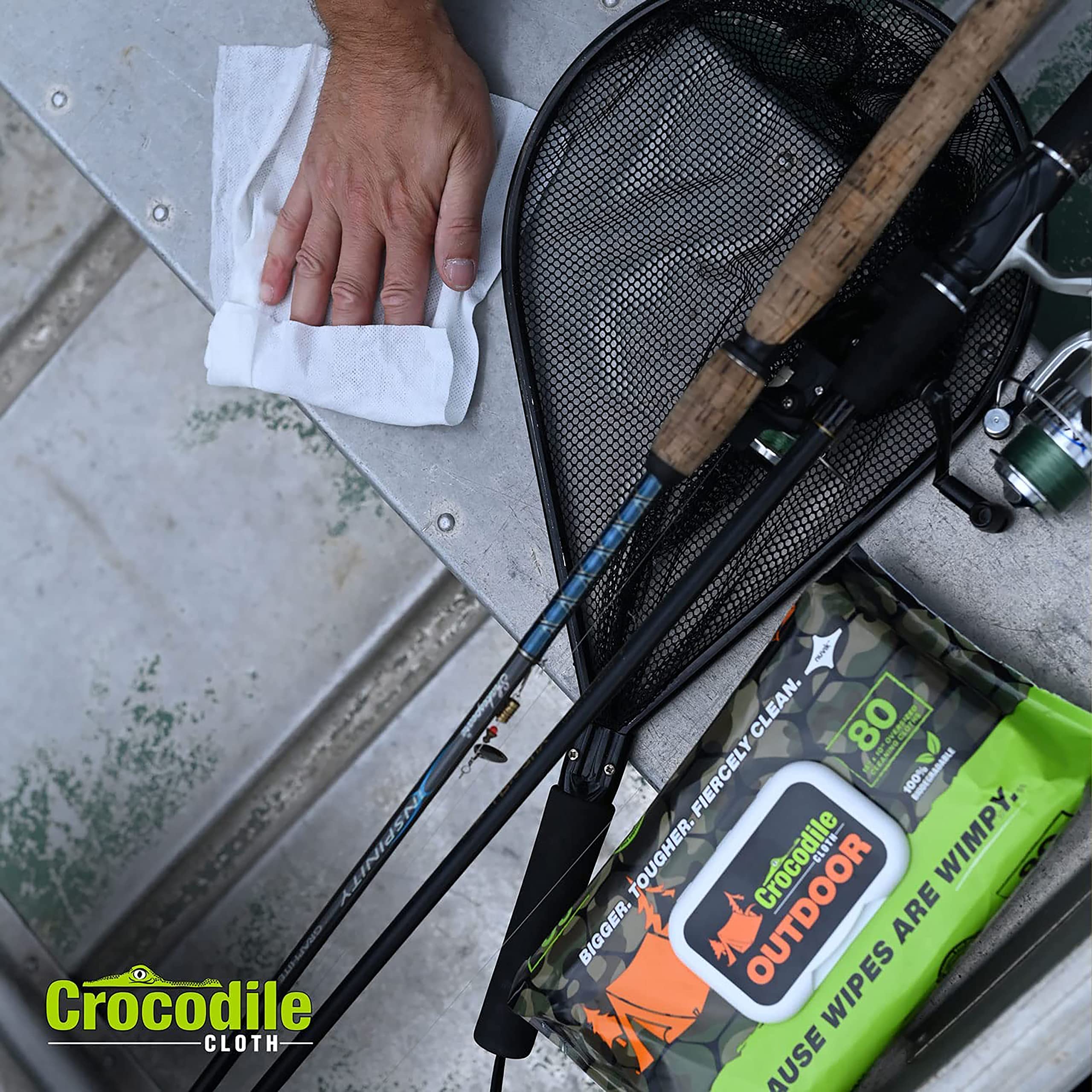 Crocodile Cloth Outdoor Cleaning Wipes – 80 Count Plant-Based Cloths (15