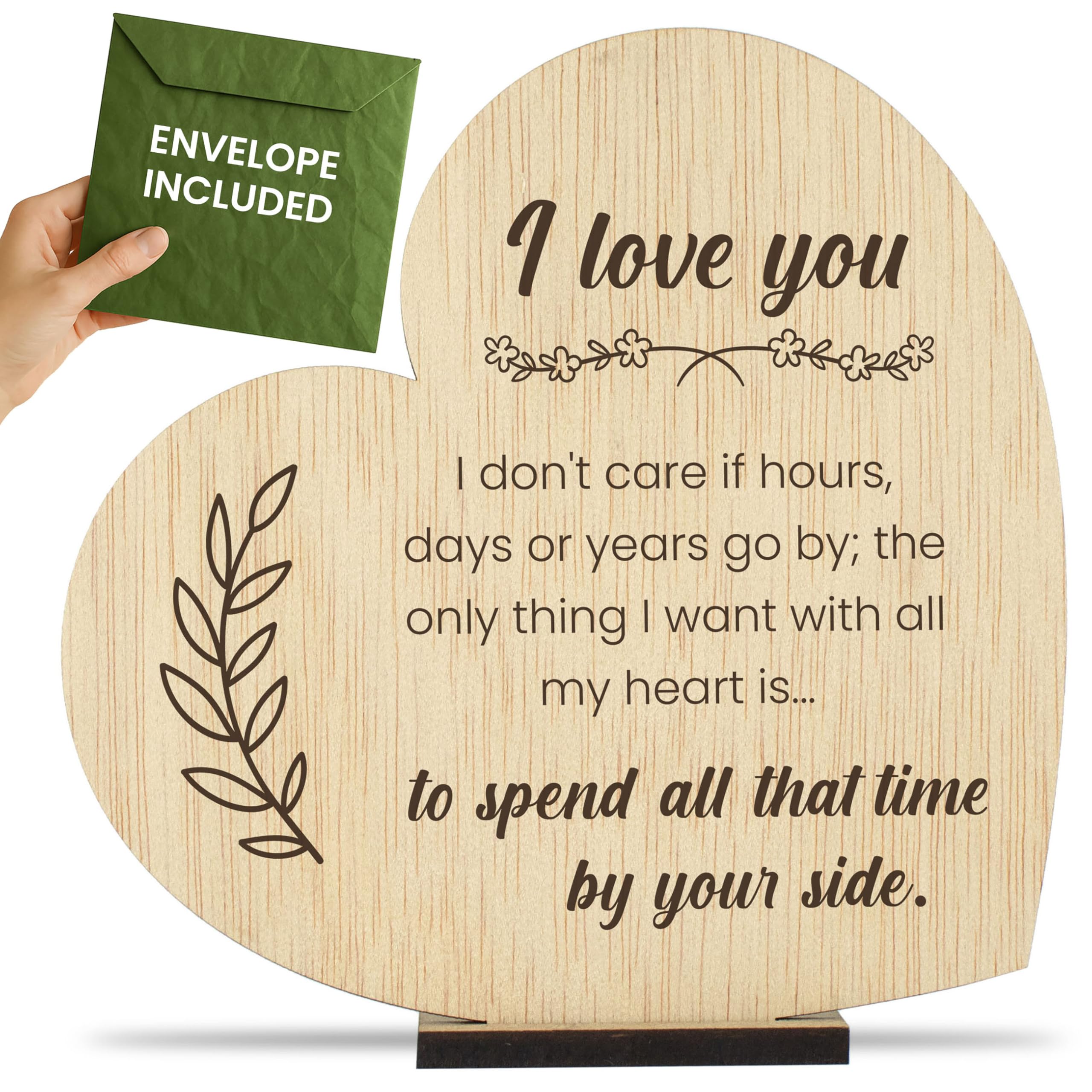 CONTRAXT Wooden Valentines Day Card Wood. Handmade Wooden anniversary Greeting i love you cards Wood gifts for her him wife anniversary someone special valentines card (Couples) — image 1