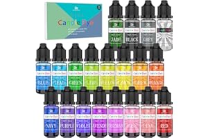 DecorRom Candle Dye - 20 Colors Liquid Concentrated Candle Color Dye for Soy, Gel, Paraffin, Beeswax, Candle Making Kit