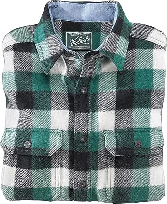 WOOLRICH Men's Wool Buffalo Shirt, Green Buffalo, Small: Amazon.ca: Clothing & Accessories