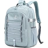 Lanola Travel Backpack Durable Middle Schoolbag Travel Bag for Men & Women Lightweight College Student Backpack - Gray Blue