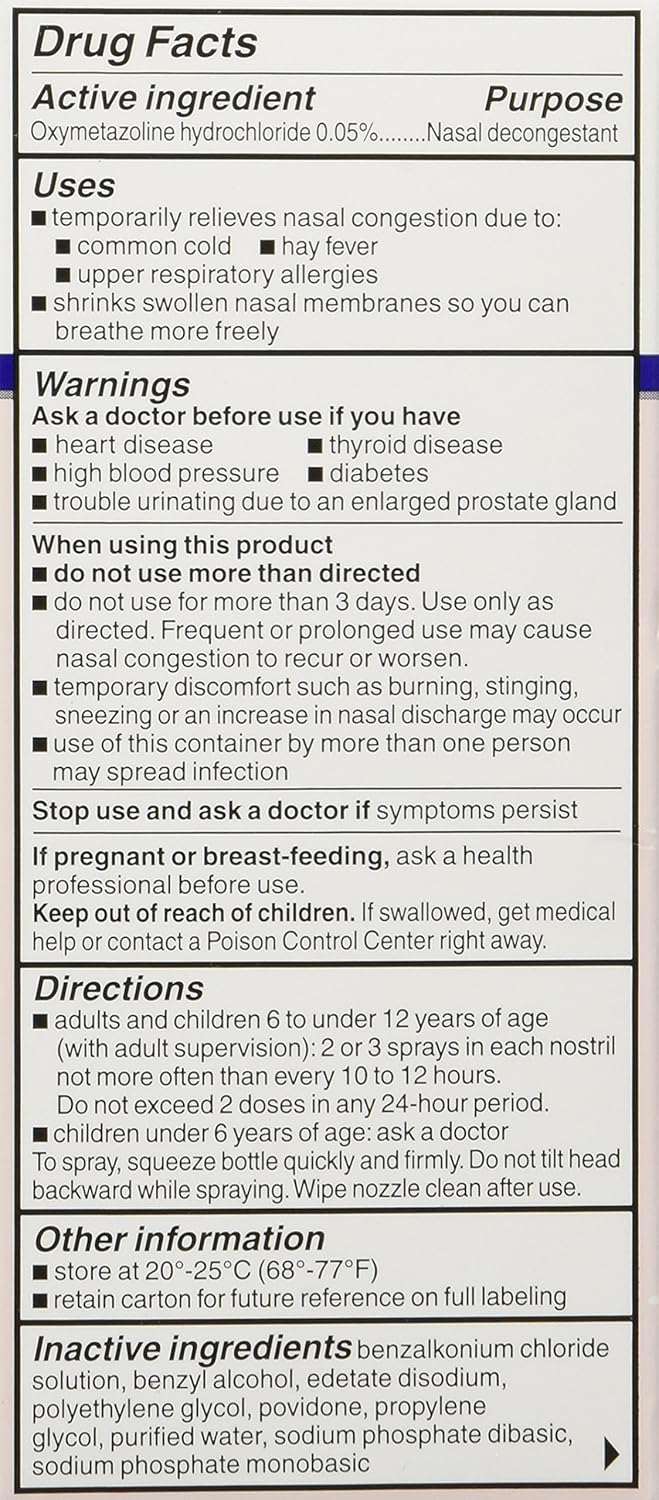 Equate - Nasal Spray, Original (compare To Afrin), 1-Ounce (Pack of 2): Health & Personal Care