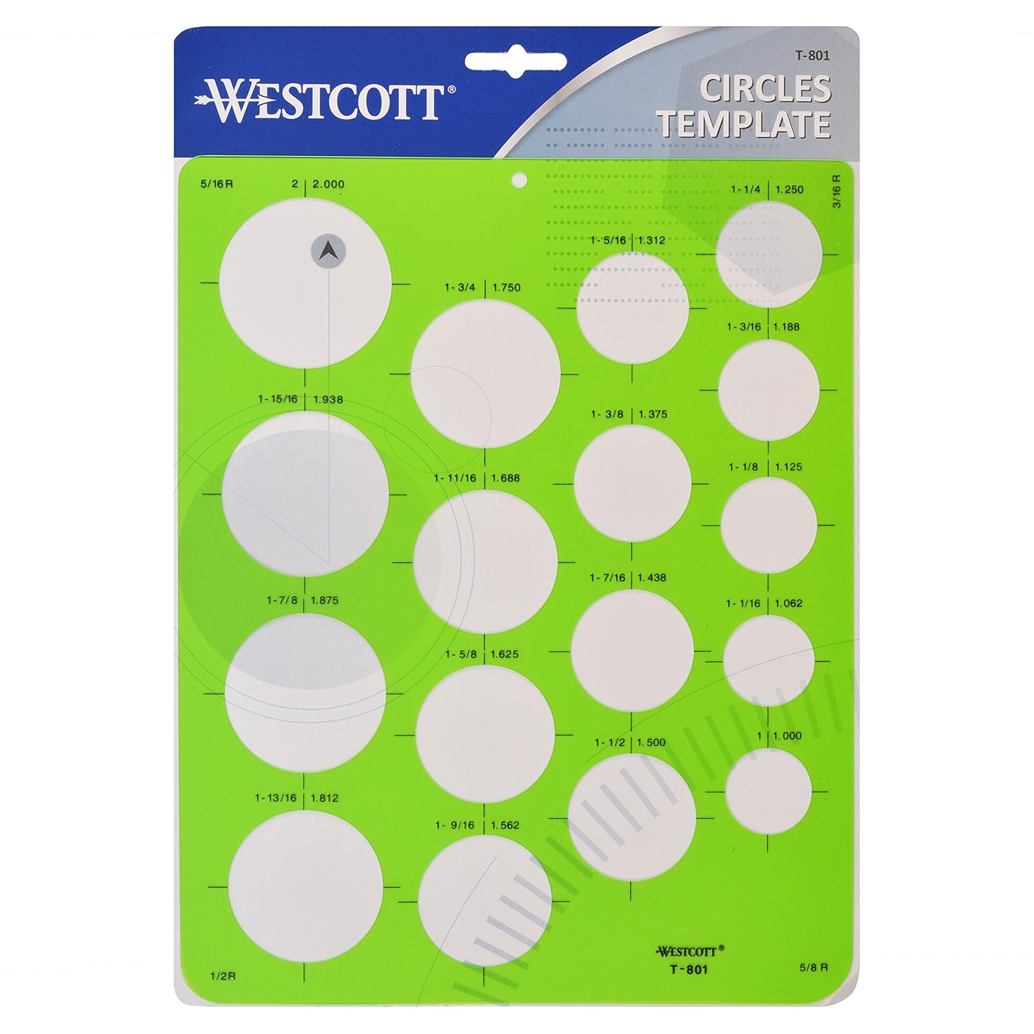 Westcott Technical Circles Drawing Template (T-801) : Arts And Crafts Supplies : Industrial & Scientific