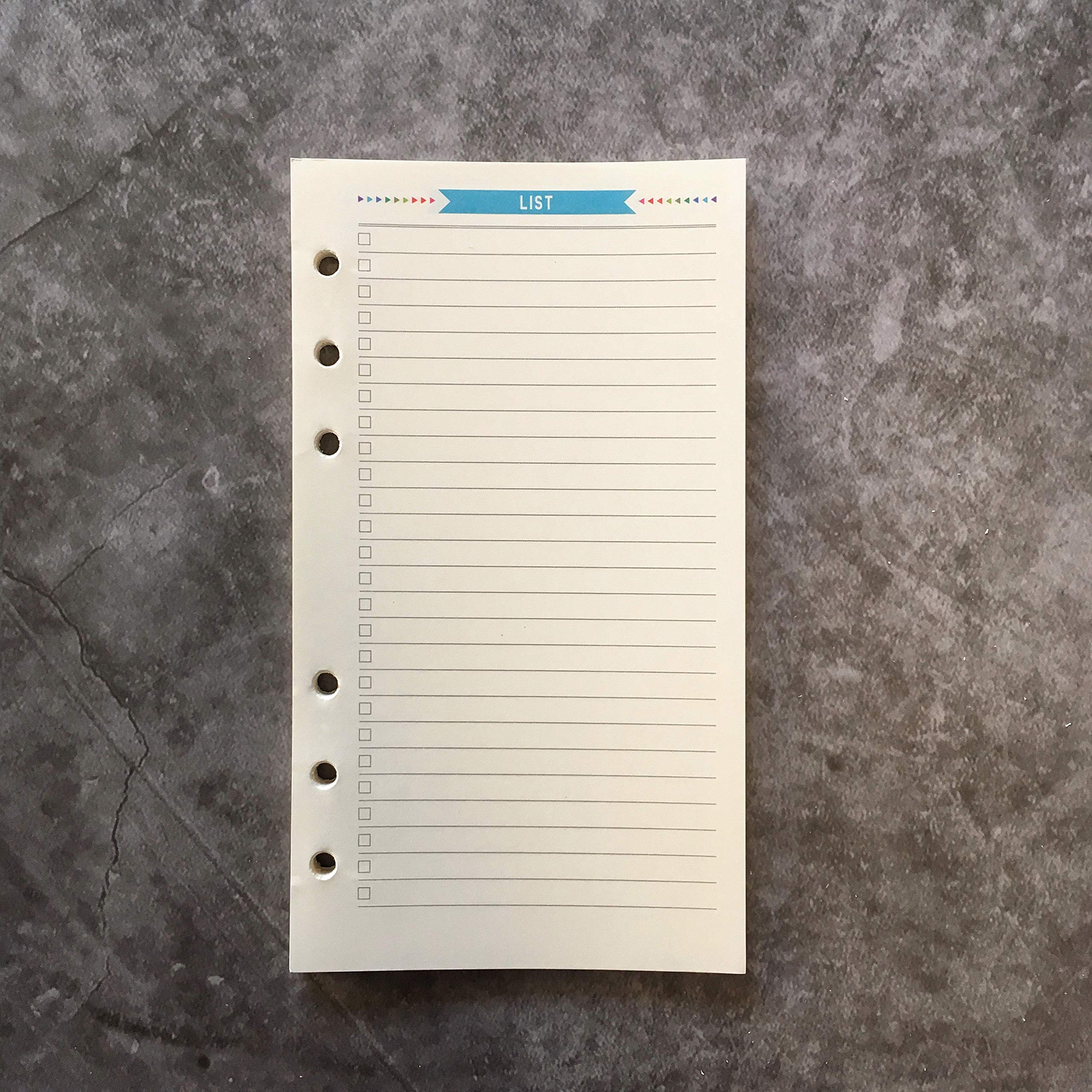 A6 6-Holes Cover Round Ring View Binder File Folder for Loose Leaf Sheet Protectors (A6 Paper Refill-to Do List, 1 package)