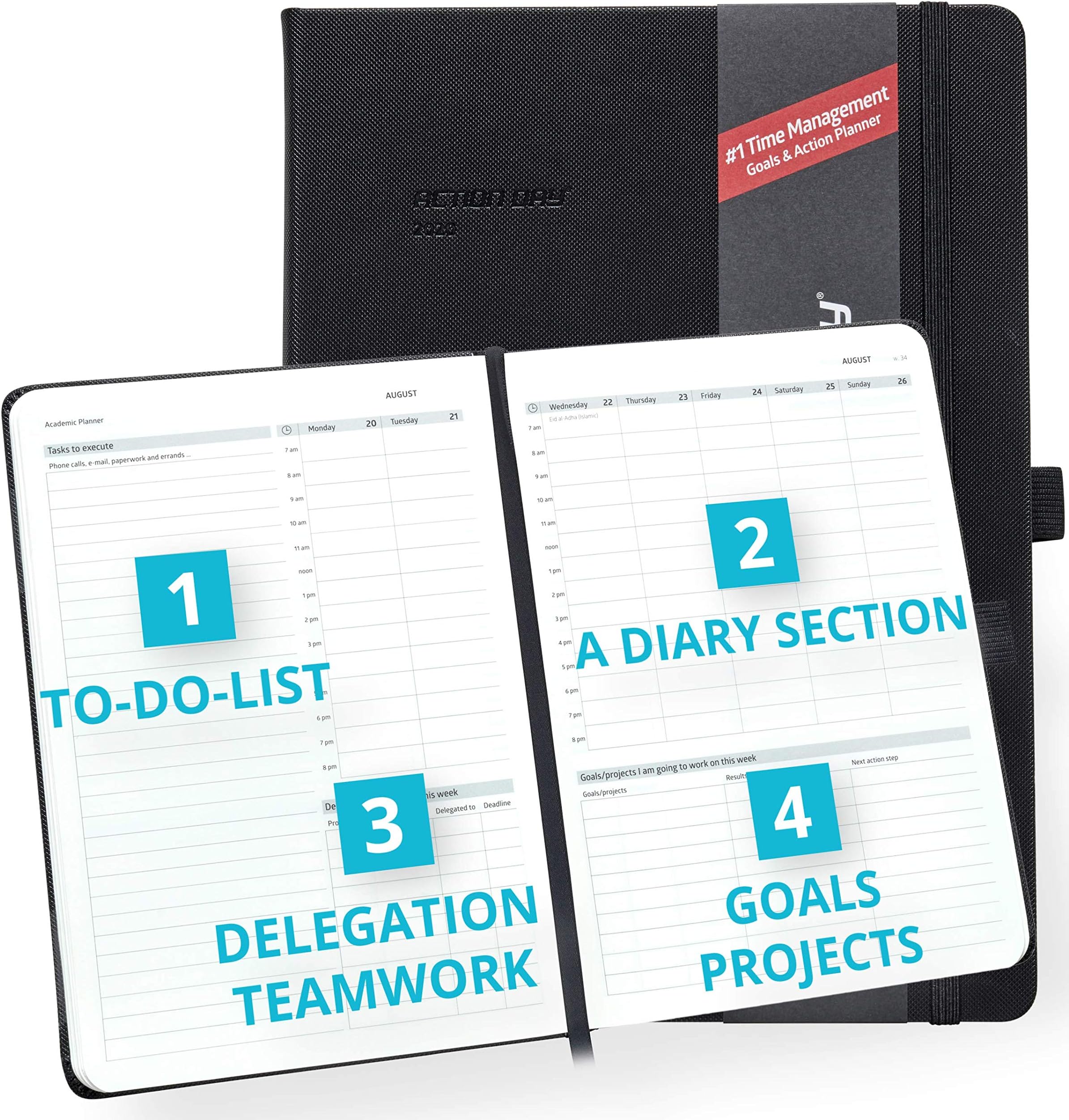 2020-2021 Academic Weekly/Monthly Planner by Action Day - All-in-ONE Layout Design,to Do Lists,Goals,Projects,Dated Diary/Calendar,Time Management - Makes It Easy for You to Get Things Done,8x11, PRO
