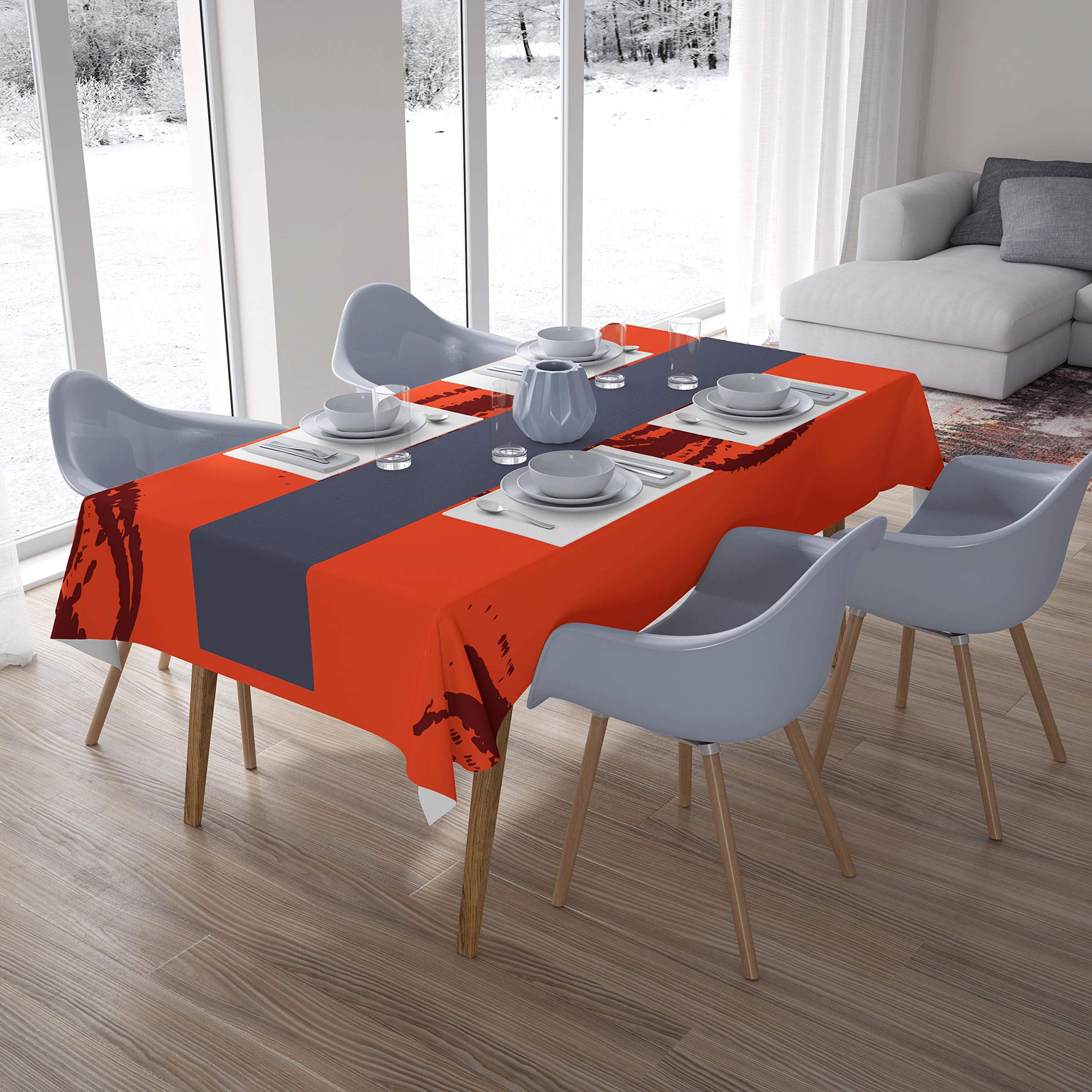 Bonamaison Kitchen Decoration, Tablecloth, Orange Bordeux, 140 x 200 Cm - Designed and Manufactured in Turkey