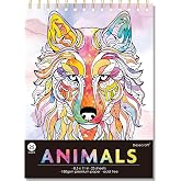 DESECRAFT Animals Coloring Book for Adults - Spiral Bound, 25 Single-Sided Tear Out Pages, 8.5x11 Inch | Stress & Anxiety Relief Gifts for Women, Relaxation Art Therapy