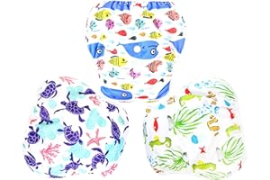 Langsprit 3 Pack Swim Diaper for Baby & Toddle,Reuseable Washable Diaper Swim for Swimming Lesson & Baby Shower Gifts