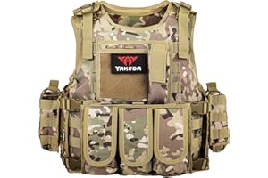 VAV YAKEDA YAKEDA Outdoor Tactical Airsoft Vest Adjustable Fit Adult